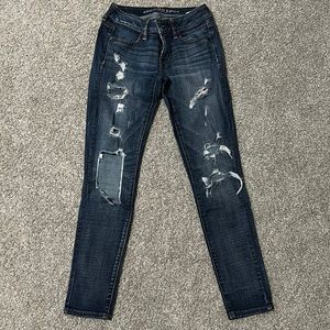 Used ripped America Eagle jeans size 2